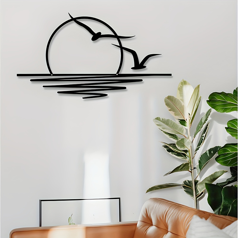 Seagull Sunrise Art Wall Decal - Home Decor Indonesia 评论和价格