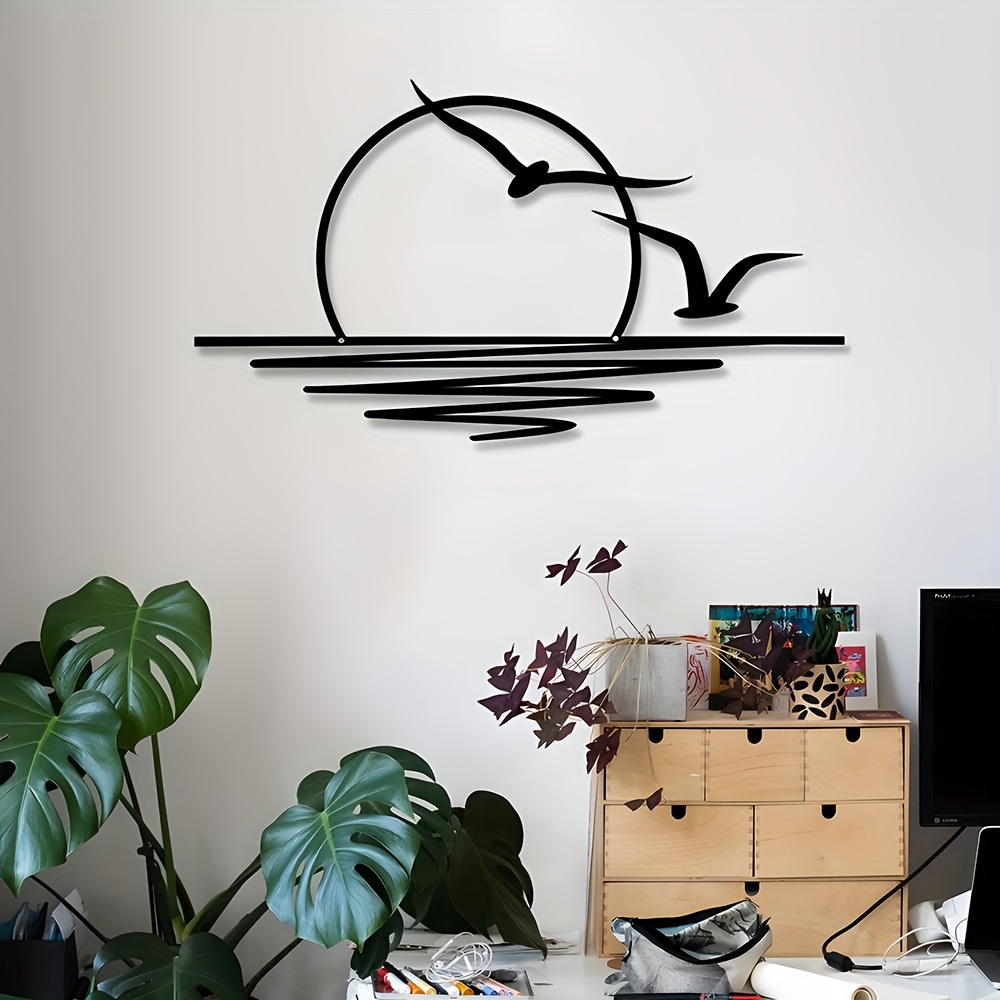 Seagull Sunrise Art Wall Decal - Home Decor Indonesia 评论和价格