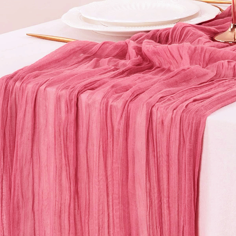 Red Table Runner Gauze Wedding - Linen Table Runner 评论和价格