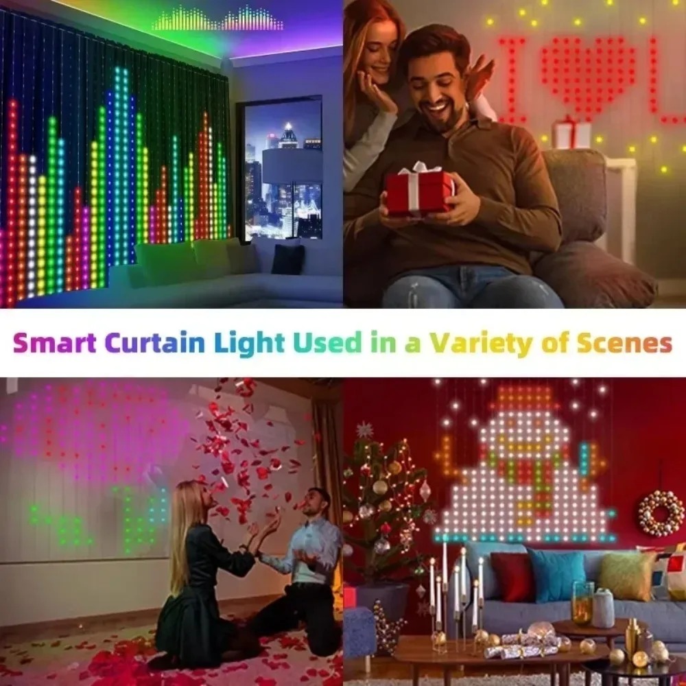 LED Pixel Curtain Lights Bluet - Home Decor Free App 评论和价格