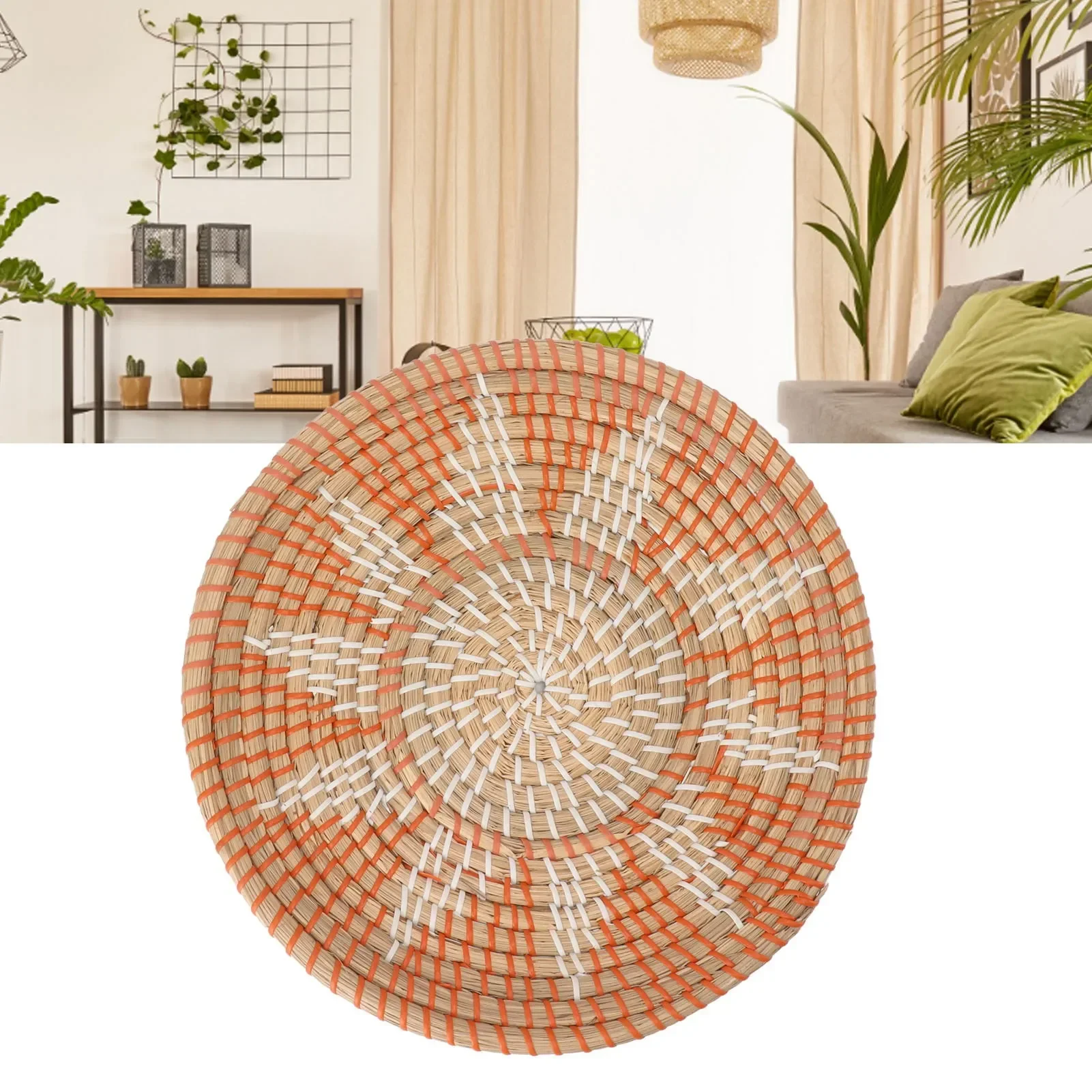 Round Grass Wall Ornaments 35c - Rattan Plant Basket 评论和价格