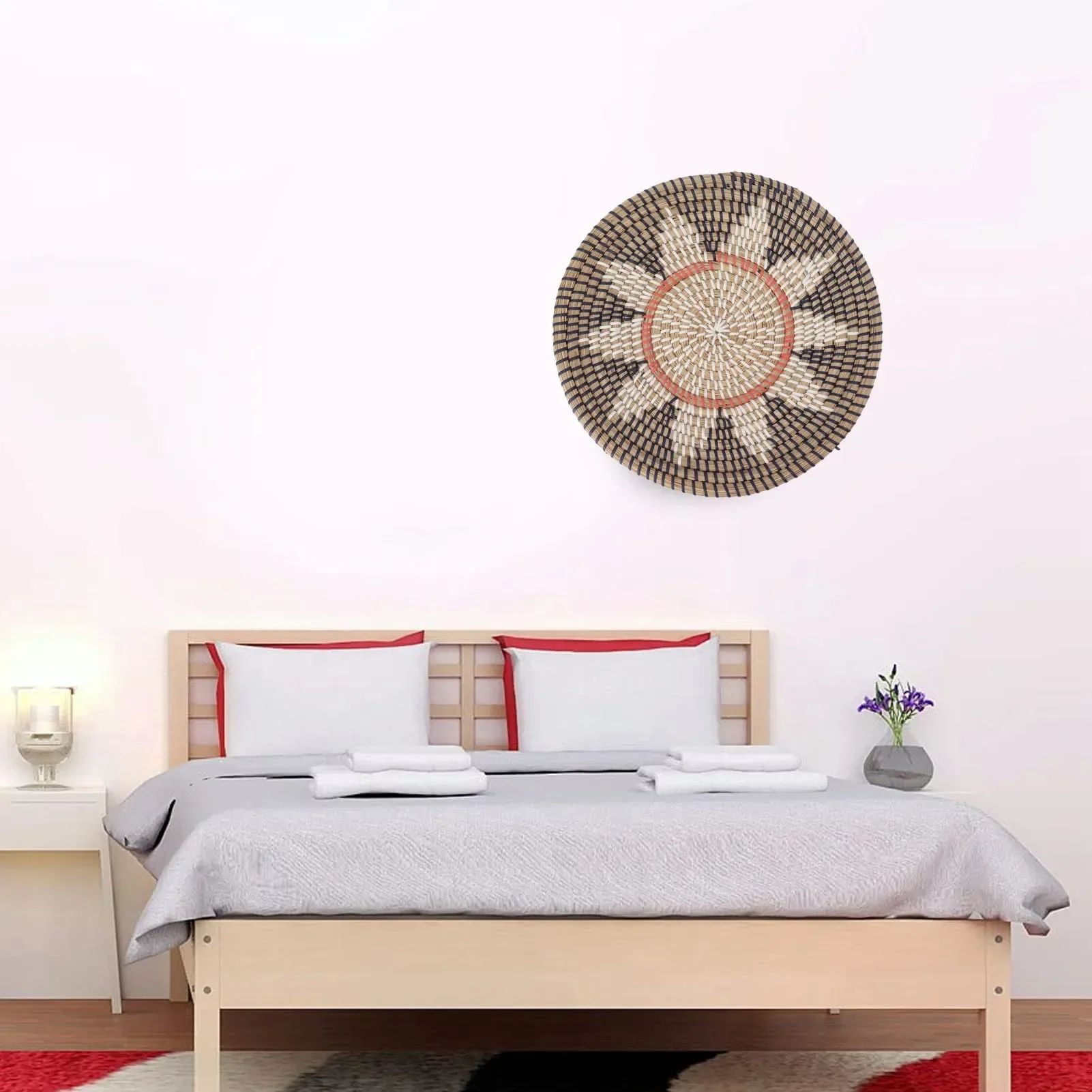 Round Grass Wall Ornaments 35c - Rattan Plant Basket 评论和价格