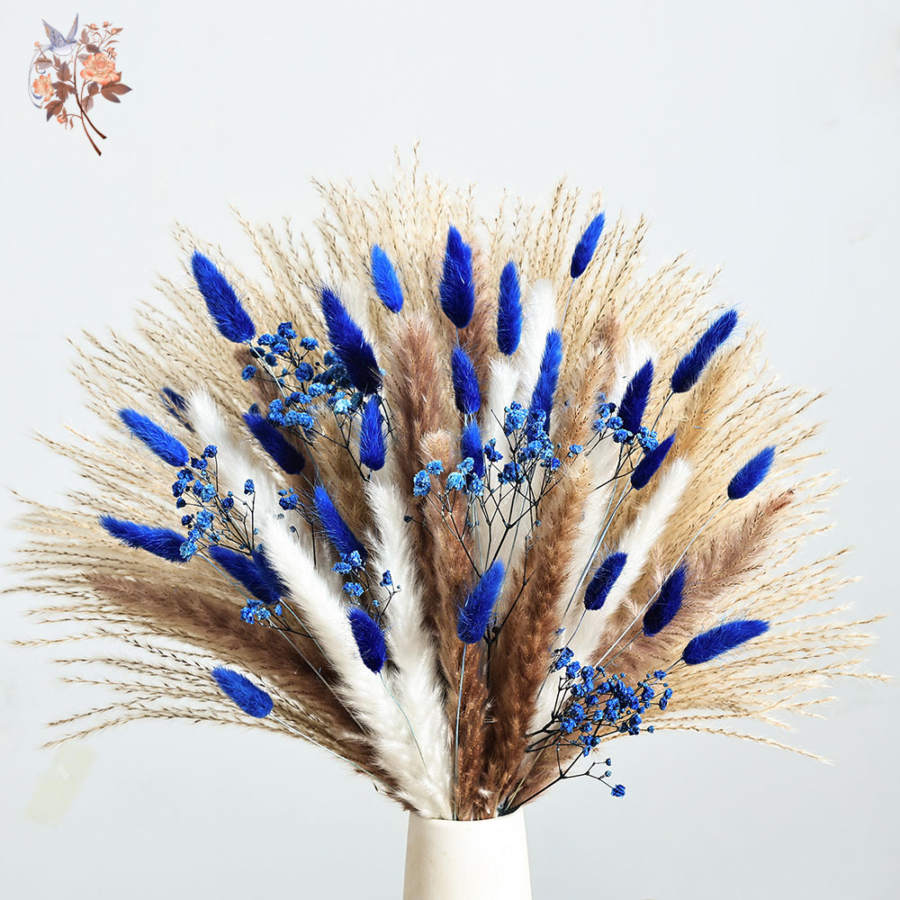 70 Stem Blue Fluffly Rabbit Ta - Pampas Grass Decor 评论和价格