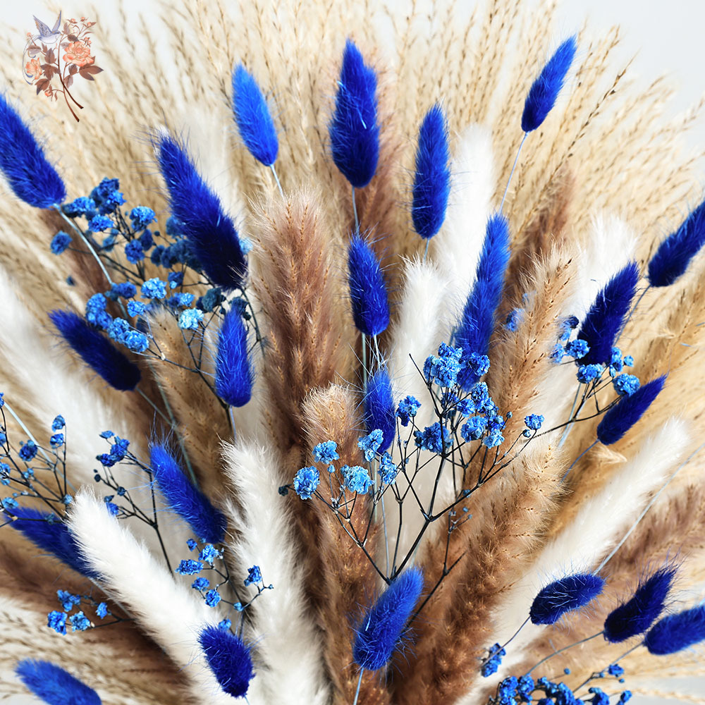 70 Stem Blue Fluffly Rabbit Ta - Pampas Grass Decor 评论和价格