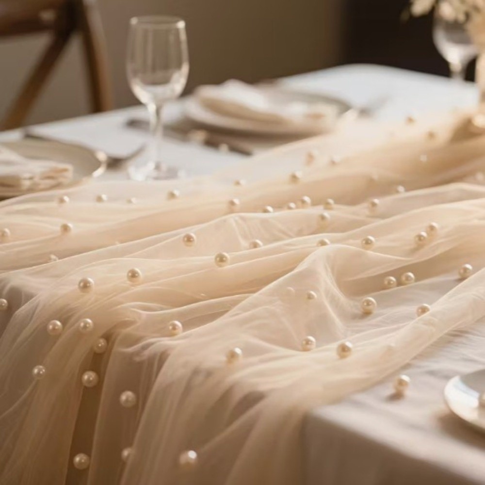 Dreamy Luxury Wedding Table Ru - Linen Table Runner 评论和价格