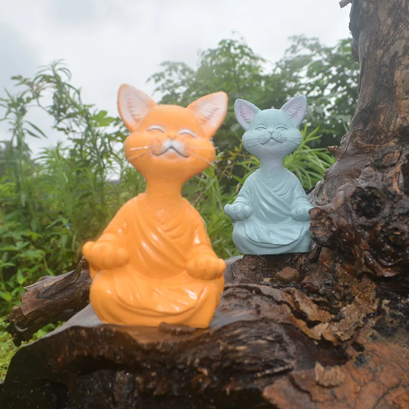 Meditation Cat Sculpture Garde - Home Decor Za 评论和价格