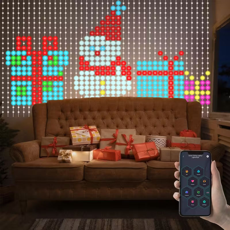 1/2PCS 400LEDs Smart Curtain L - Home Decor Free App 评论和价格
