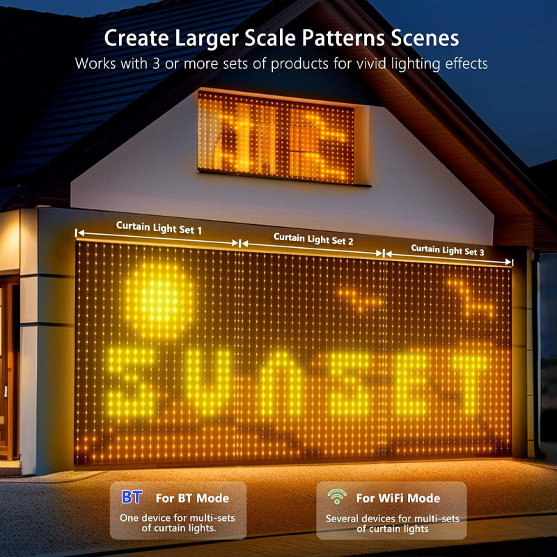 1/2PCS 400LEDs Smart Curtain L - Home Decor Free App 评论和价格