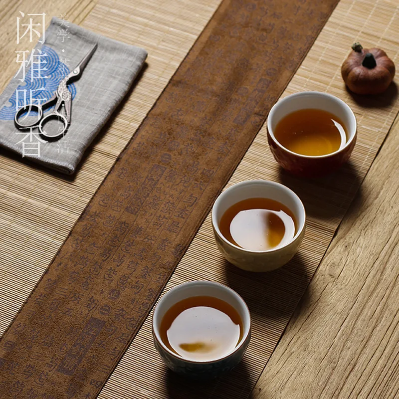 Fabric Bamboo Tea Mat Linen Ze - Linen Table Runner 评论和价格