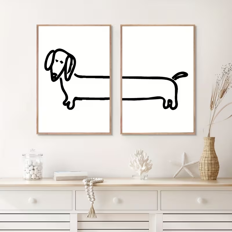 2PCS Modern Dachshund  Funny D - Home Decor Theme 评论和价格