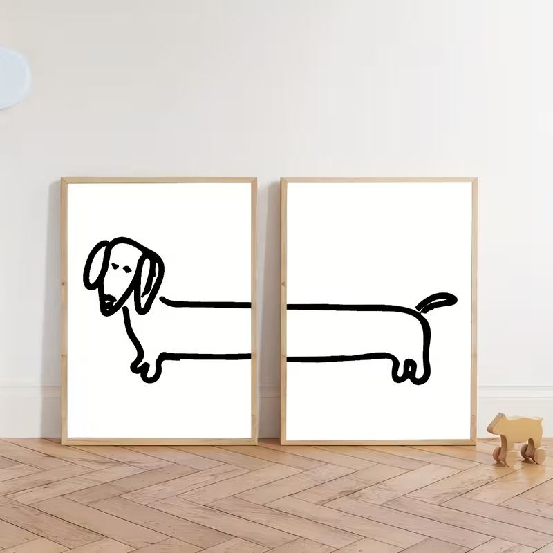 2PCS Modern Dachshund  Funny D - Home Decor Theme 评论和价格