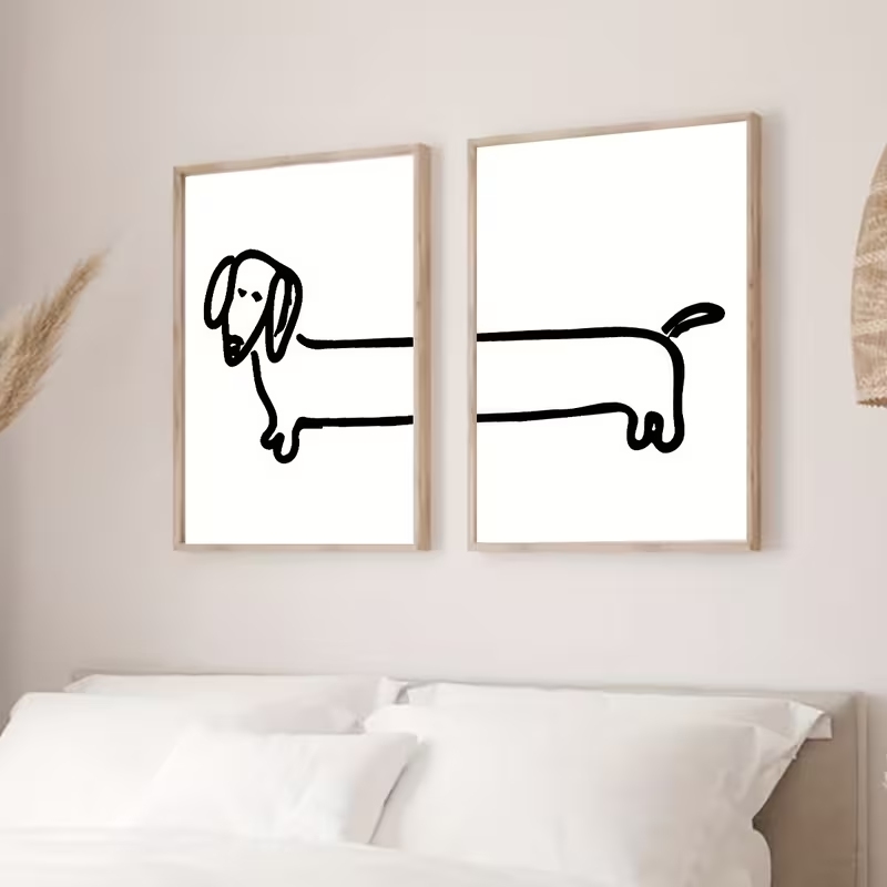 2PCS Modern Dachshund  Funny D - Home Decor Theme 评论和价格