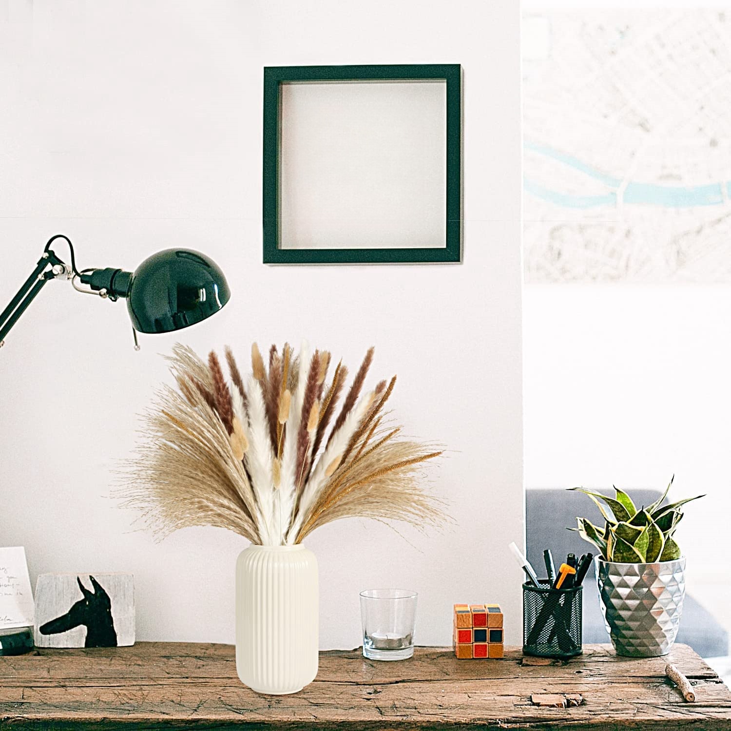 Autumn Vintage Mixed Dried Flo - Pampas Grass Decor 评论和价格