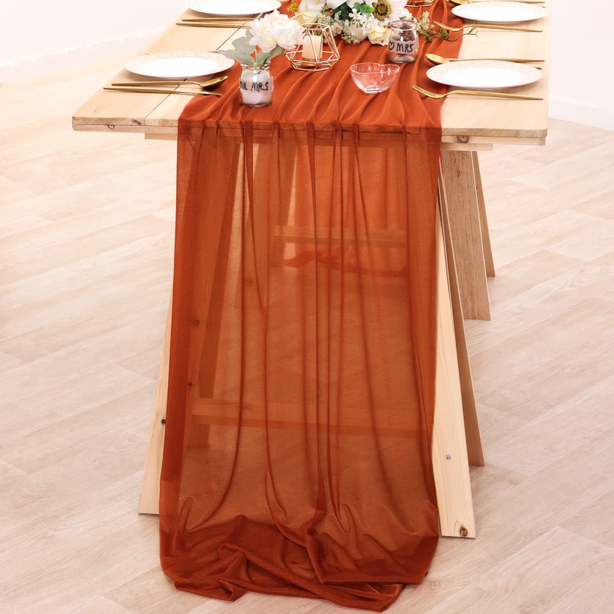 Chiffon Table Runner Nude Shee - Linen Table Runner 评论和价格