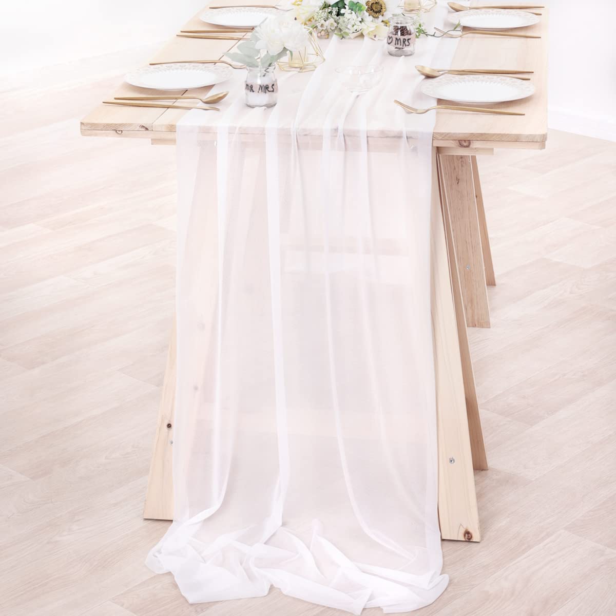Chiffon Table Runner Nude Shee - Linen Table Runner 评论和价格