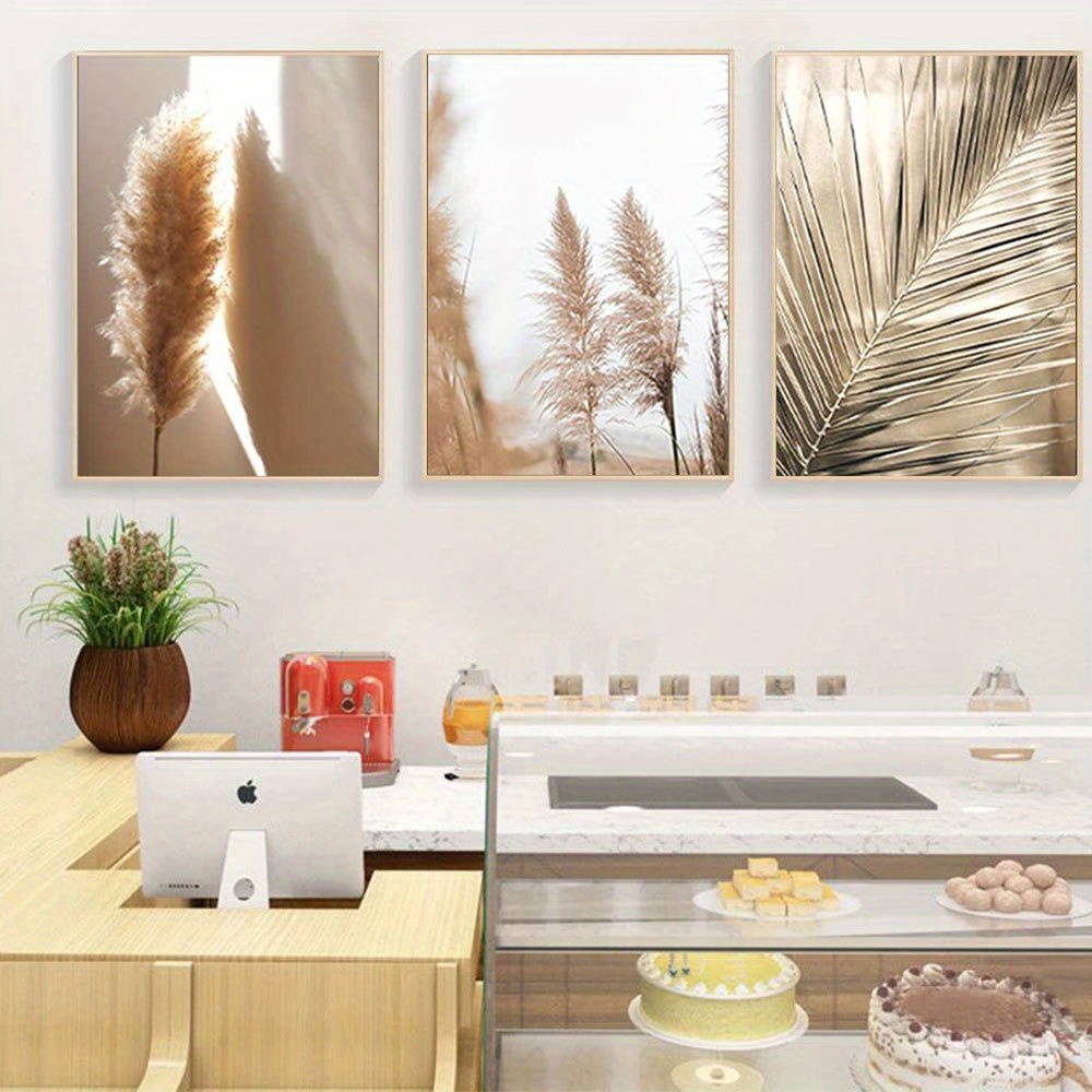 2D Flat 3pcs Unframed Set Prem - Pampas Grass Decor 评论和价格