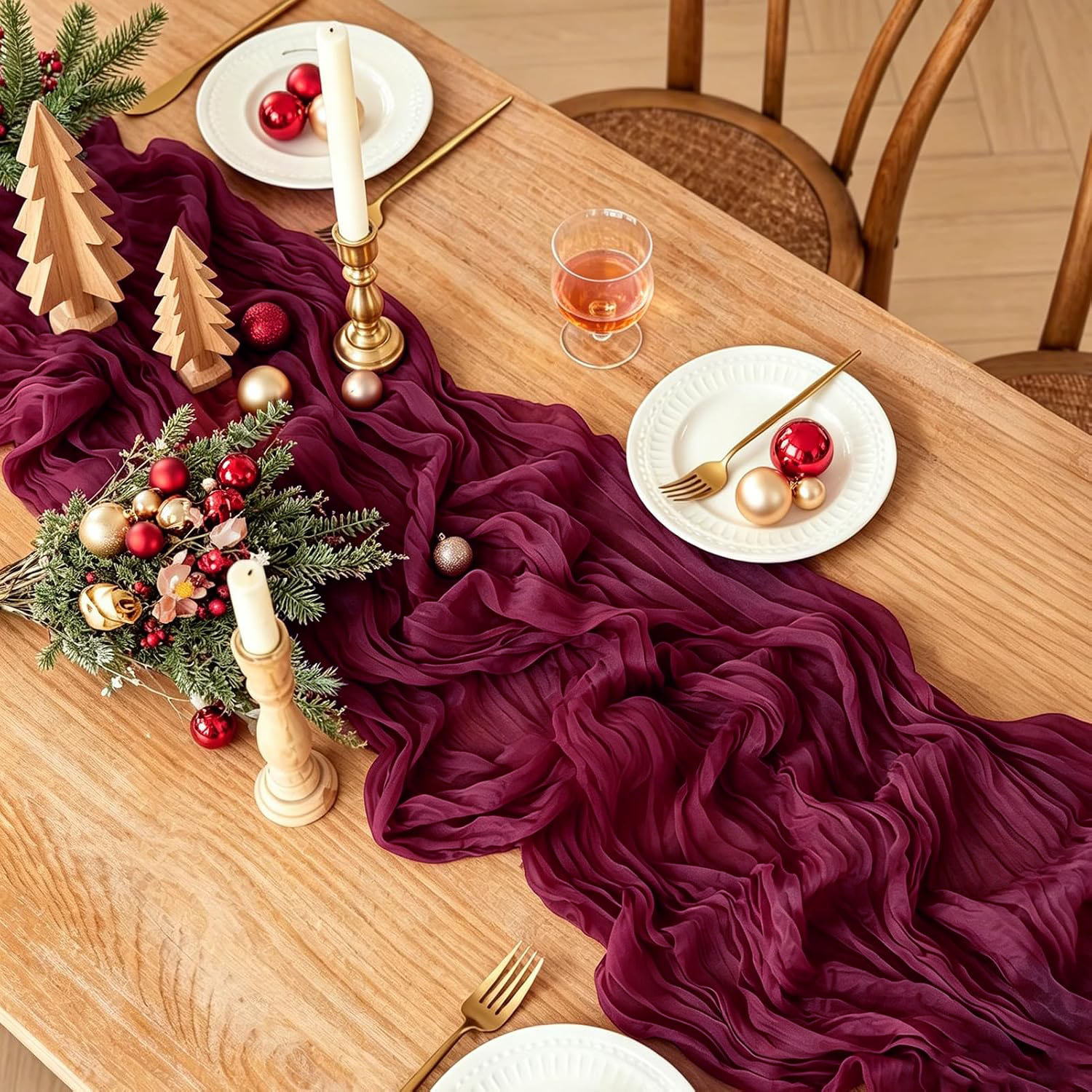 10Pcs Cheesecloth Table Runner - Linen Table Runner 评论和价格