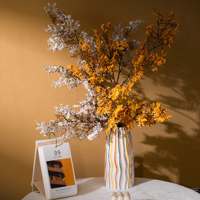 CAPIRON Colorful Stripe Cerami - Pampas Grass Decor 评论和价格