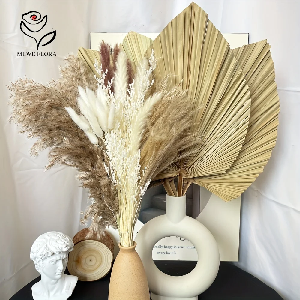35Pcs Natural Pampas Grass Boh - Pampas Grass Decor 评论和价格