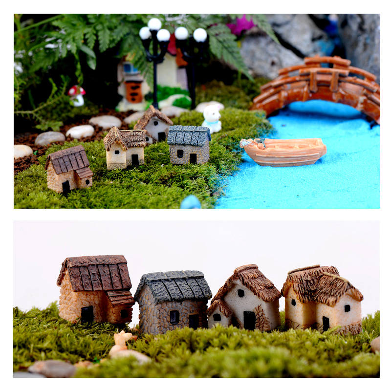 Mini Small House Figurine Resi - Home Decor Za 评论和价格