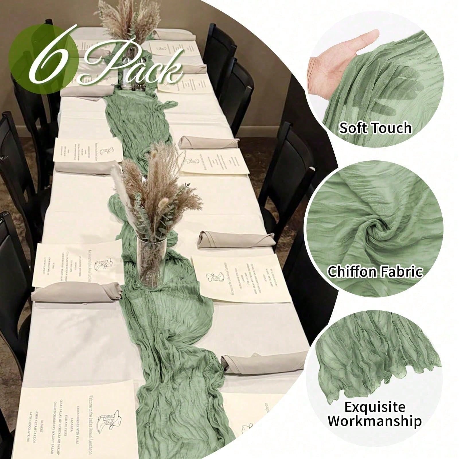 6 Pack Cheesecloth Table Runne - Linen Table Runner 评论和价格
