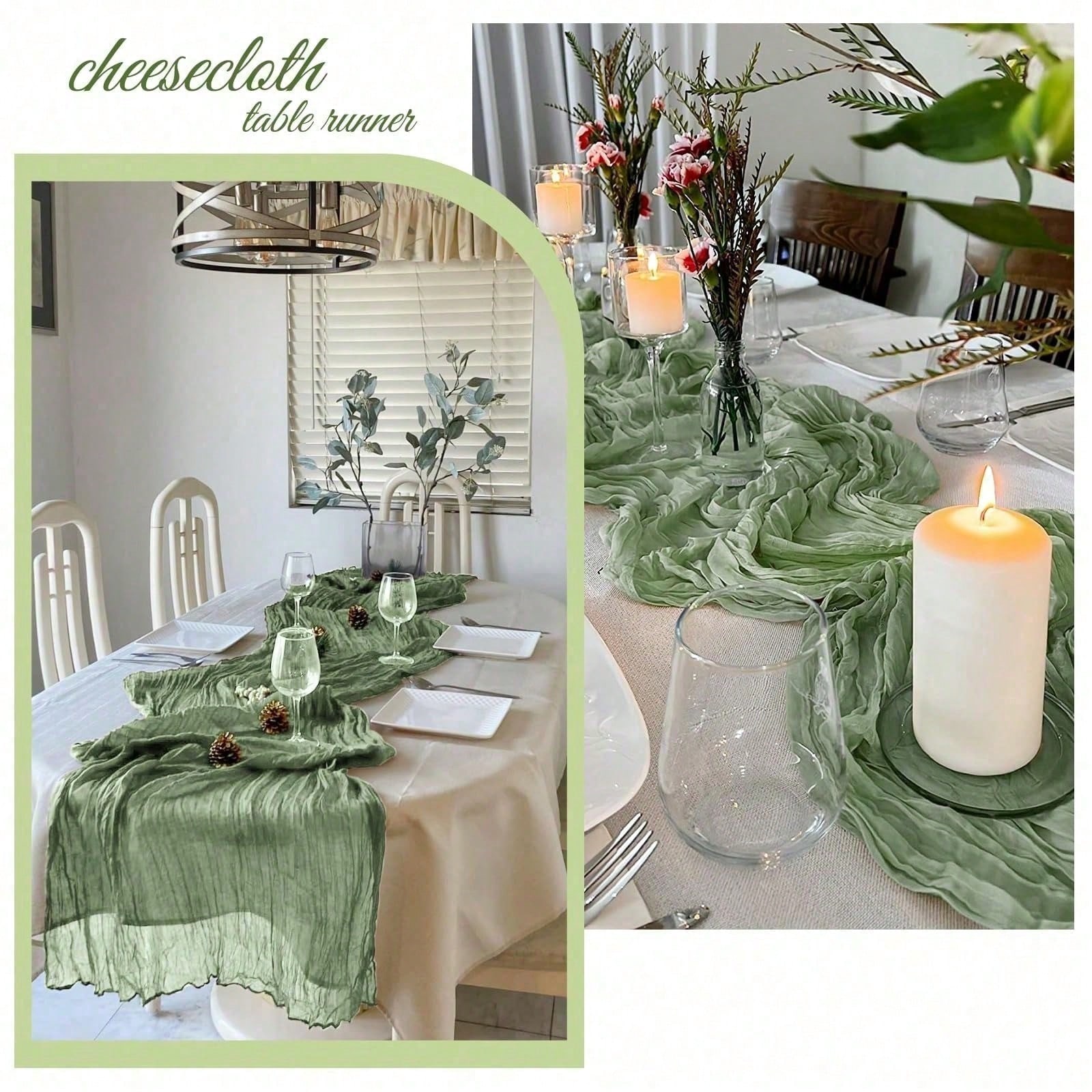 6 Pack Cheesecloth Table Runne - Linen Table Runner 评论和价格