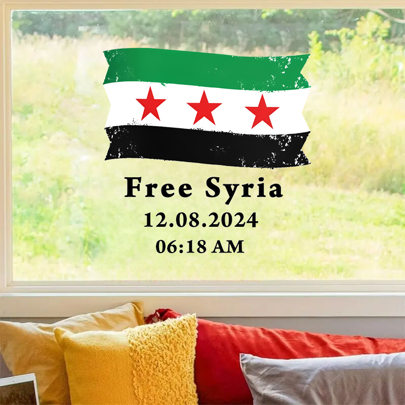 Syria Flag with Text Free Syri - Home Decor Indonesia 评论和价格