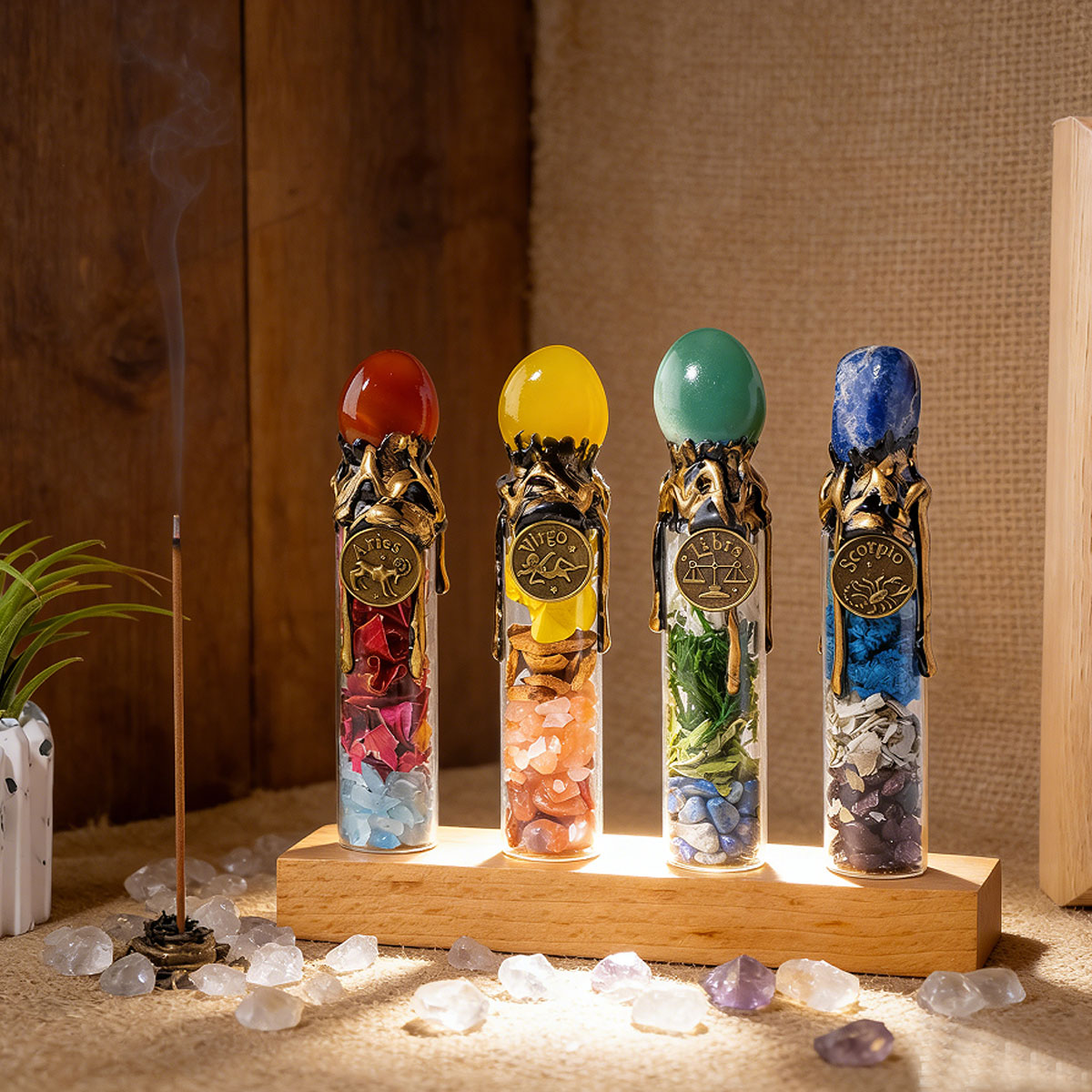 1PC Natural Crystal Zodiac Wis - Home Decor Y2K 评论和价格