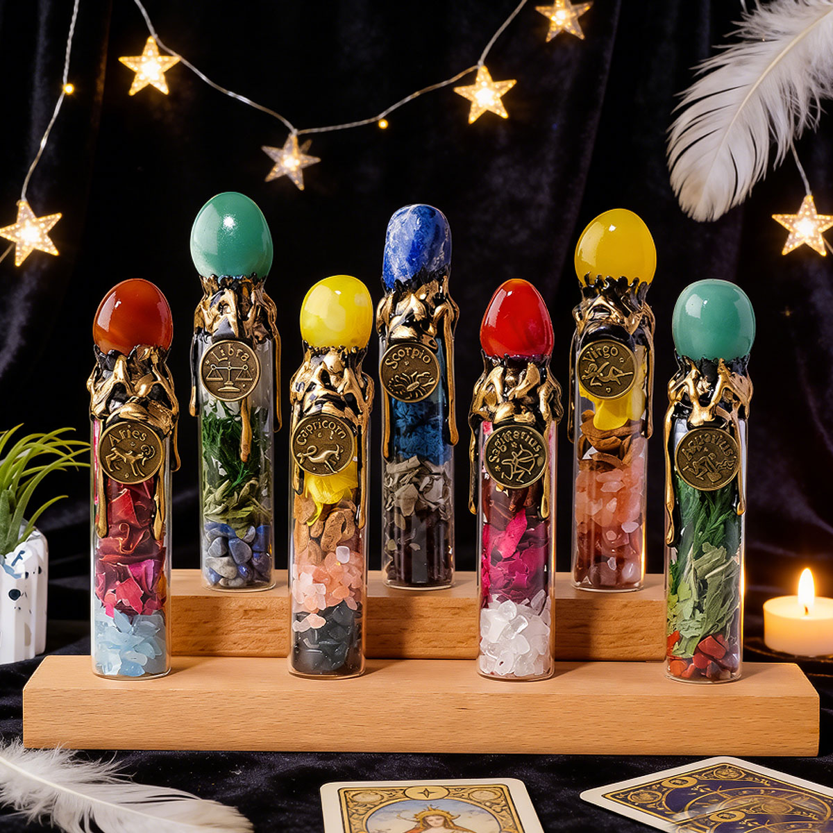 1PC Natural Crystal Zodiac Wis - Home Decor Y2K 评论和价格