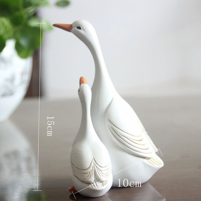 Fun Cute Duck Resin Statue Mot - Home Decor Za 评论和价格