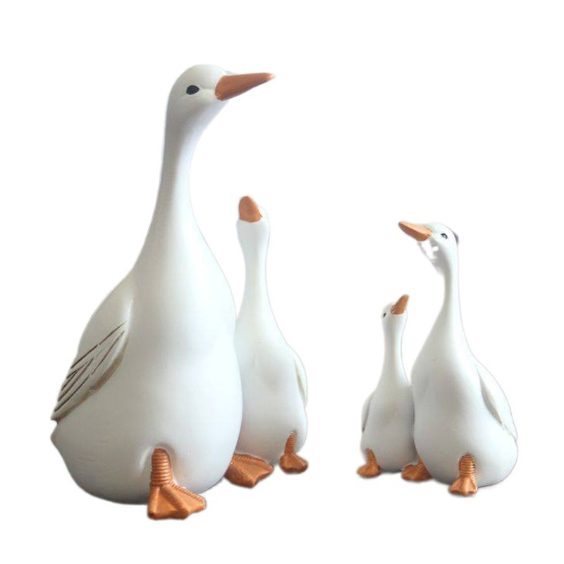 Fun Cute Duck Resin Statue Mot - Home Decor Za 评论和价格